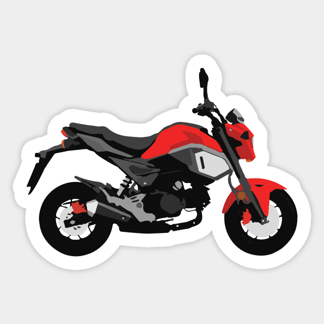 Motorcycle Honda Grom Orange 2020 Cherry Red Sticker by WiredDesigns